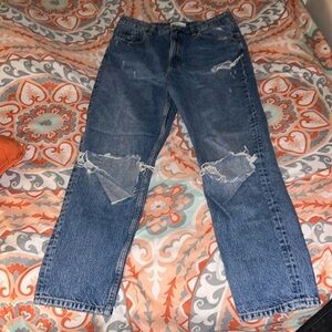 Zara - High- waisted ripped jean